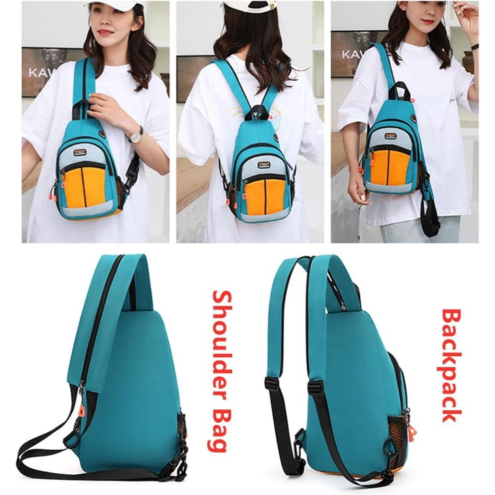 Teal and Orange Crossbody Bag - Picture 2 of 7